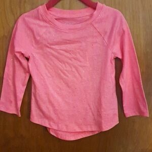 Size 18 months Cat and Jack long-sleeved pink shirt with silver sparkles.